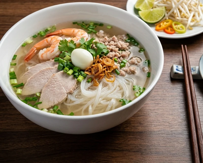 Hu tieu (kathiew) Vietnamese noodle soup at Grandma's Kitchen on Dewdney Avenue East, Regina